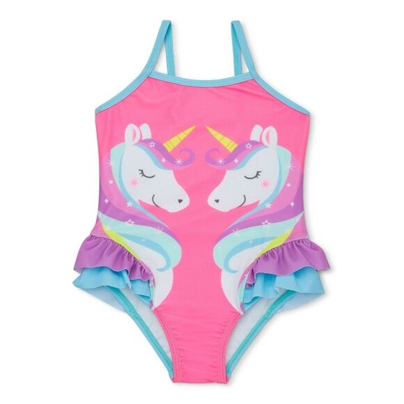 NWT Wonder Nation Baby Toddler Girl Unicorn One-Piece Swimsuit 18 months - Picture 1 of 3